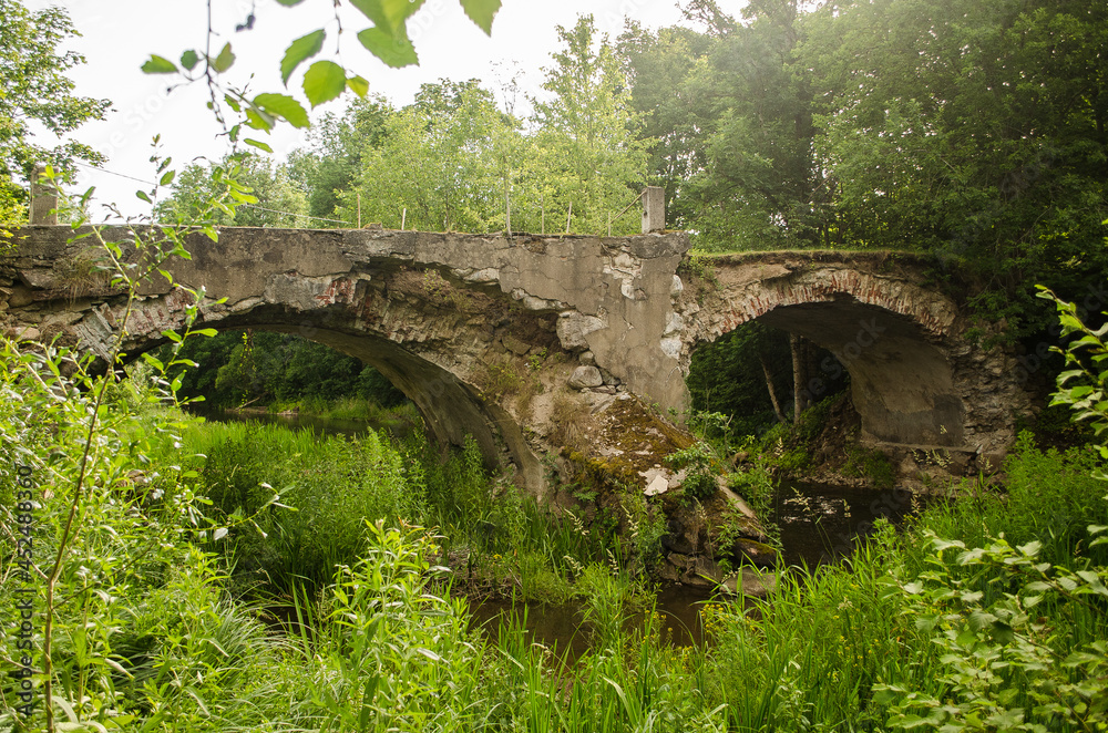Old, historical bridge in Matkule, Latvia.