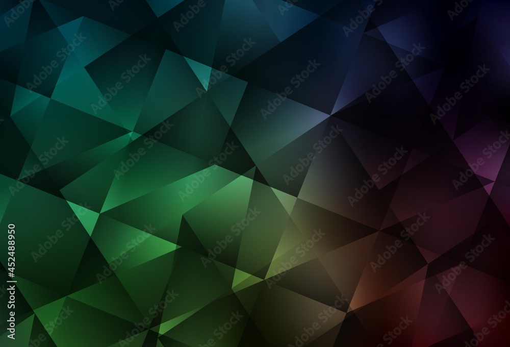 Dark Green vector shining triangular background. Dark Green vector shining triangular background.