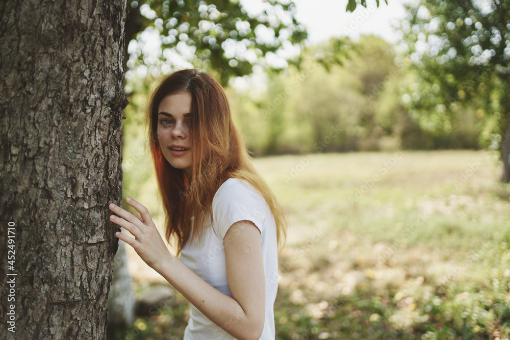 woman near the tree nature Lifestyle summer woman near the tree nature Lifestyle summer