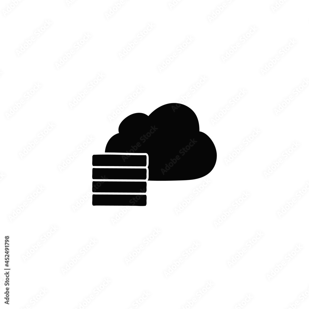 Backup to cloud, hosting icon in solid black flat shape glyph icon, isolated on white background Backup to cloud, hosting icon in solid black flat shape glyph icon, isolated on white background