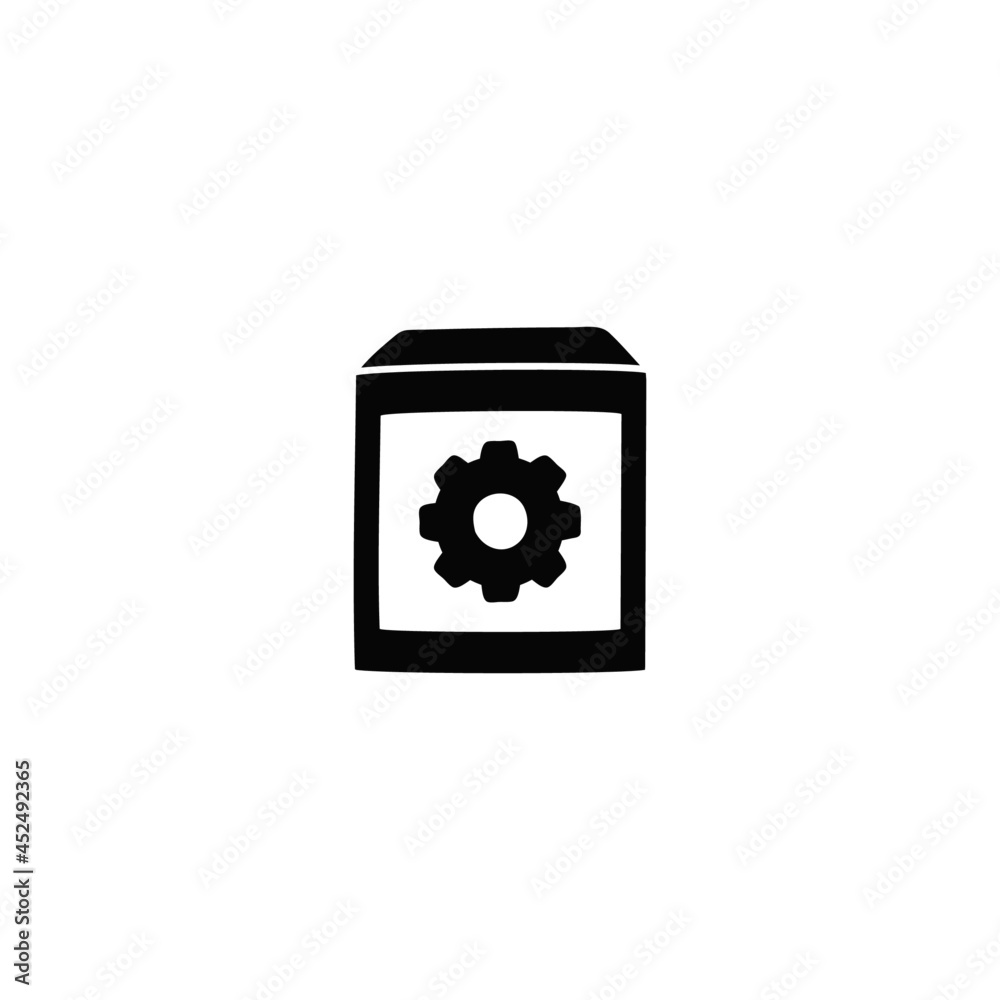 setup Box install icon in solid black flat shape glyph icon, isolated on white background setup Box install icon in solid black flat shape glyph icon, isolated on white background