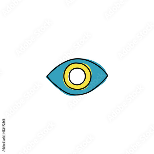 Eye focus icon in color icon, isolated on white background 