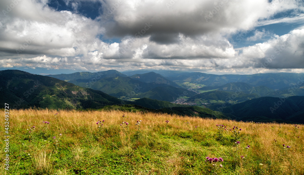 View from top of hill Rakytov in Great Fatra mountains, Slovakia