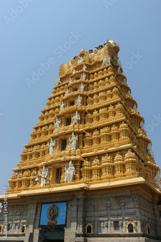 Chamundeshwari Temple on top of Chamundi Hills Mysore, Karnataka, India. Deity Chamundi is the fierce form of Shakti.  photo