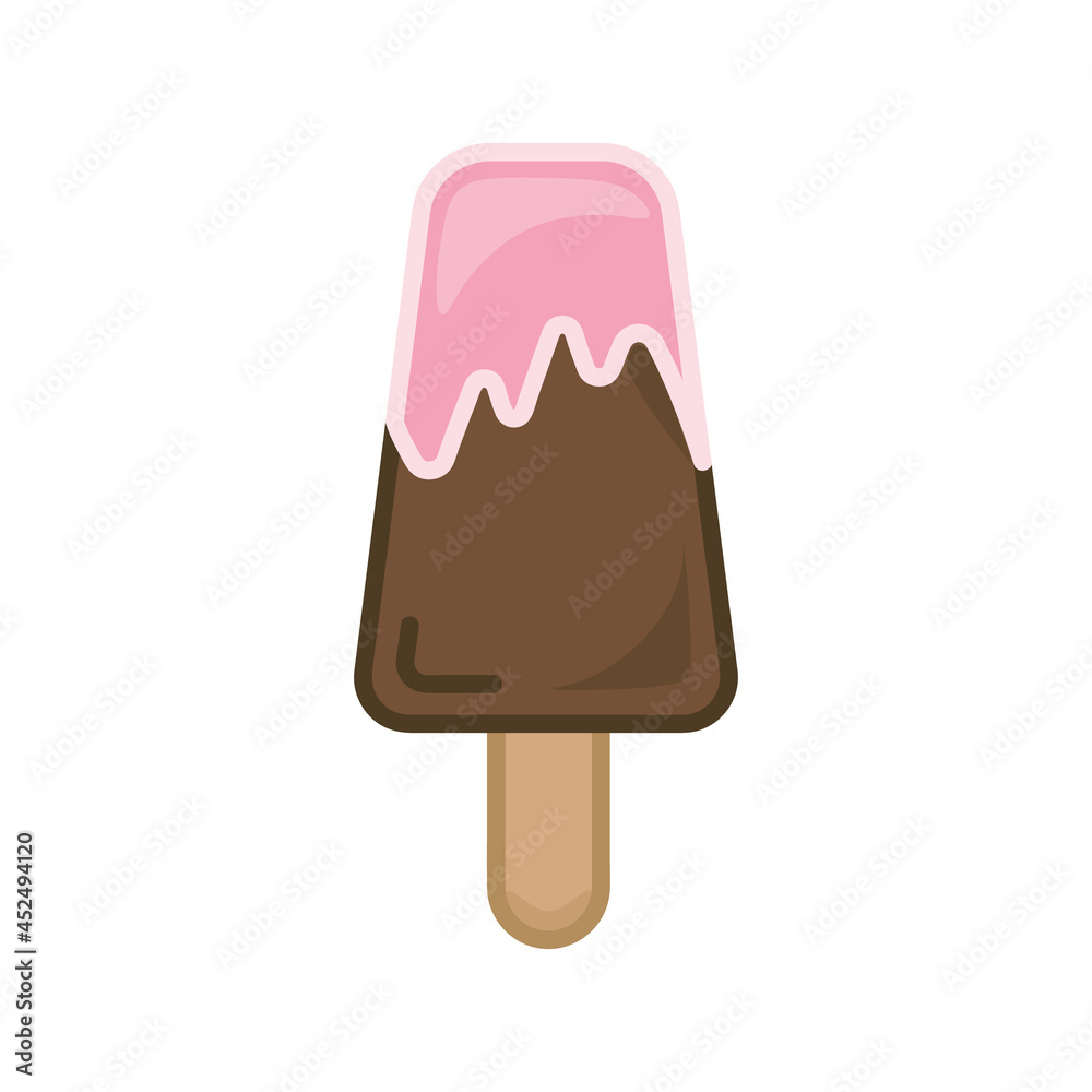 Obraz premium Ice cream icon. Flat pictogram for web. Line stroke. Simple symbol isolated on white background. Outline vector eps10