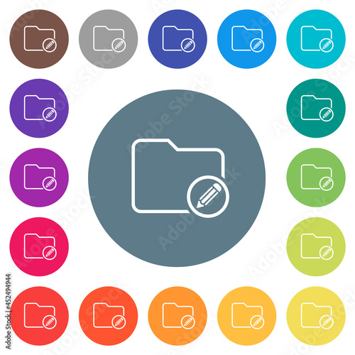 Edit directory flat white icons on round color backgrounds