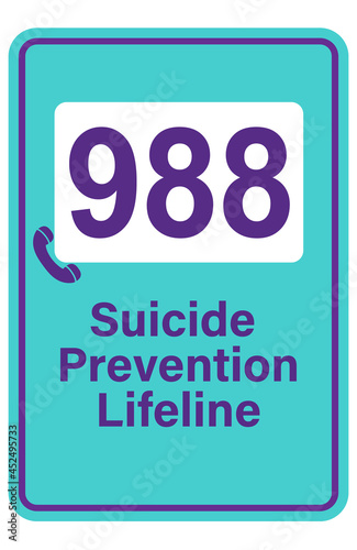 988 Graphic with a suicide prevention phone as a motif