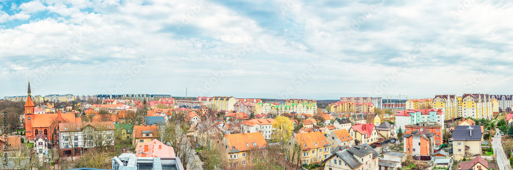 A wide urban panorama of Zelenogradsk, Kaliningrad region, Russia