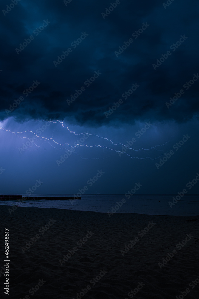 Thunderstorm on the sea coast