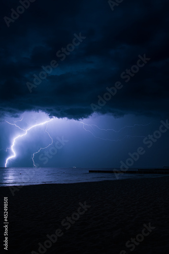 Thunderstorm on the sea coast