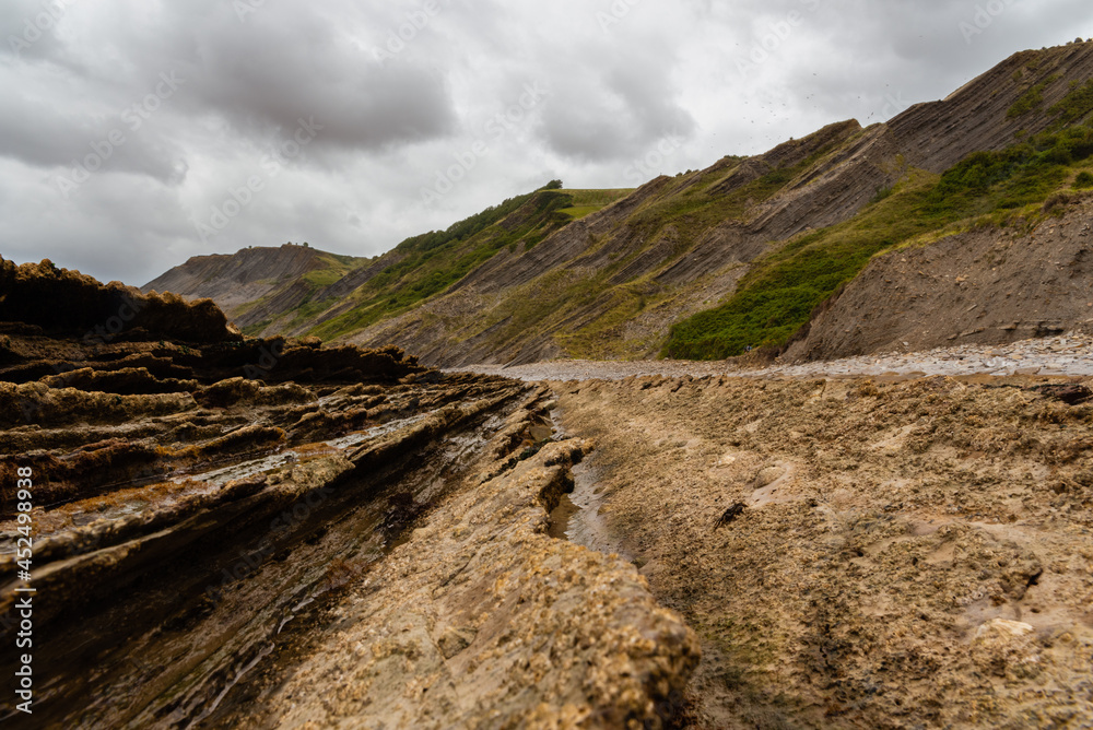 Flysch in basque country coast