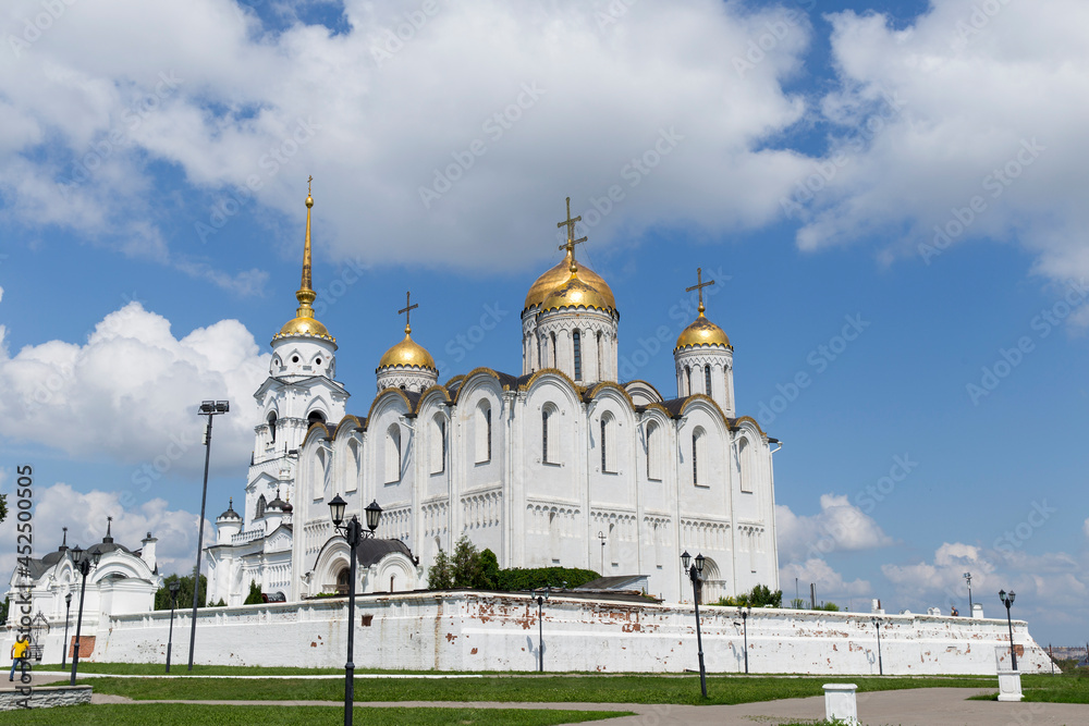 Russia. Vladimir. Views of the city of Vladimir. The Chapel of the Mother of God and the Assumption Cathedral.