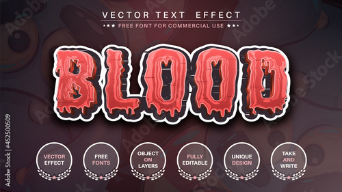 Blood - editable text effect, font style