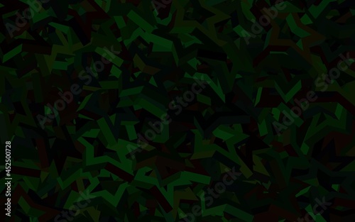 Dark Green vector background with triangles.