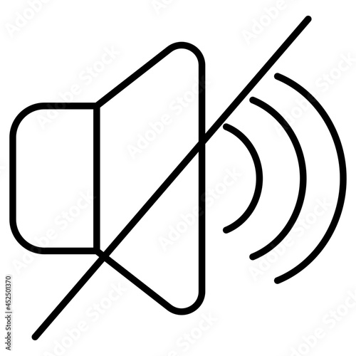 An icon design of no volume or mute
