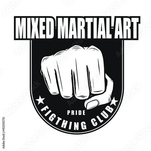mma logo design ,vintage style .for logo,badge and other uses