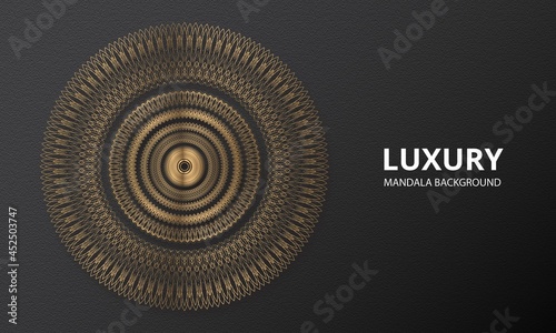 Mandala design mandala vector round luxury design golden brush text. photo