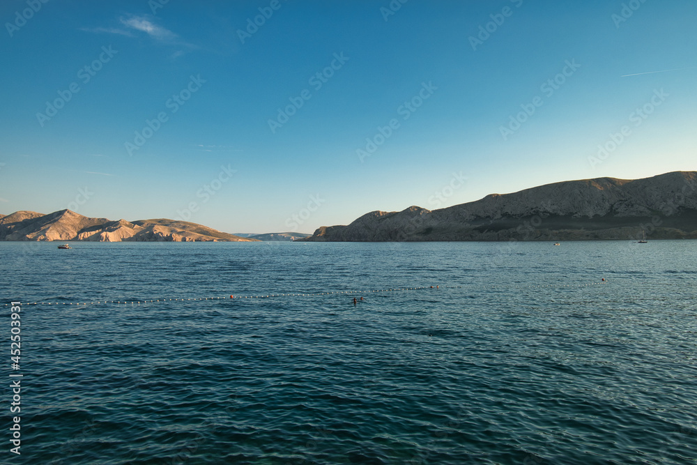 View from Baska town on the Adriatic sea in Croatia