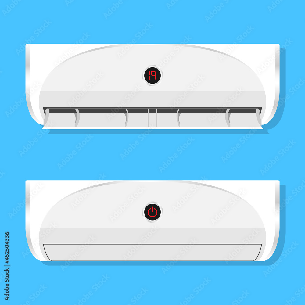 Air conditioning open and close illustration vector Air conditioning open and close illustration vector