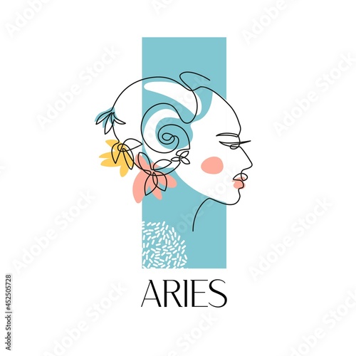 Aries zodiac sign. The symbol of the astrological horoscope.