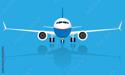 Airplane view of a flying aircraft illustration vector