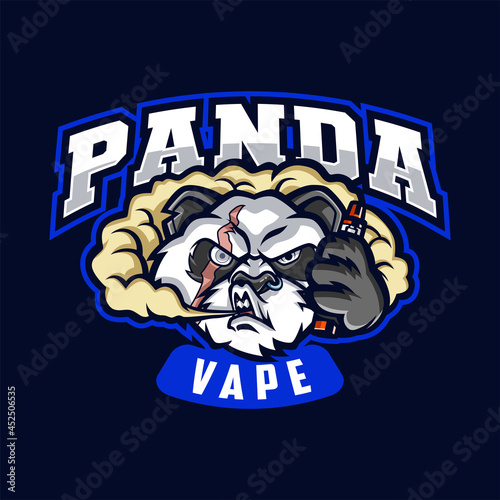 Panda Vape mascot logo illustration
