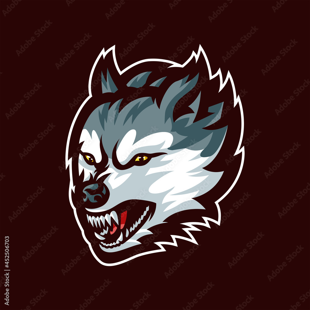 Wolves head mascot logo illustration