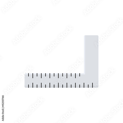 Engineer corner ruler icon. Measure work tool. Vector isolated on white 