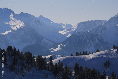 Stunning view from the Saanersloch ski area, Switzerland.