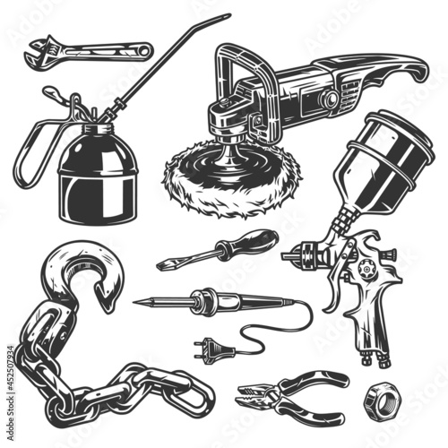 Worker hand tools vintage collection