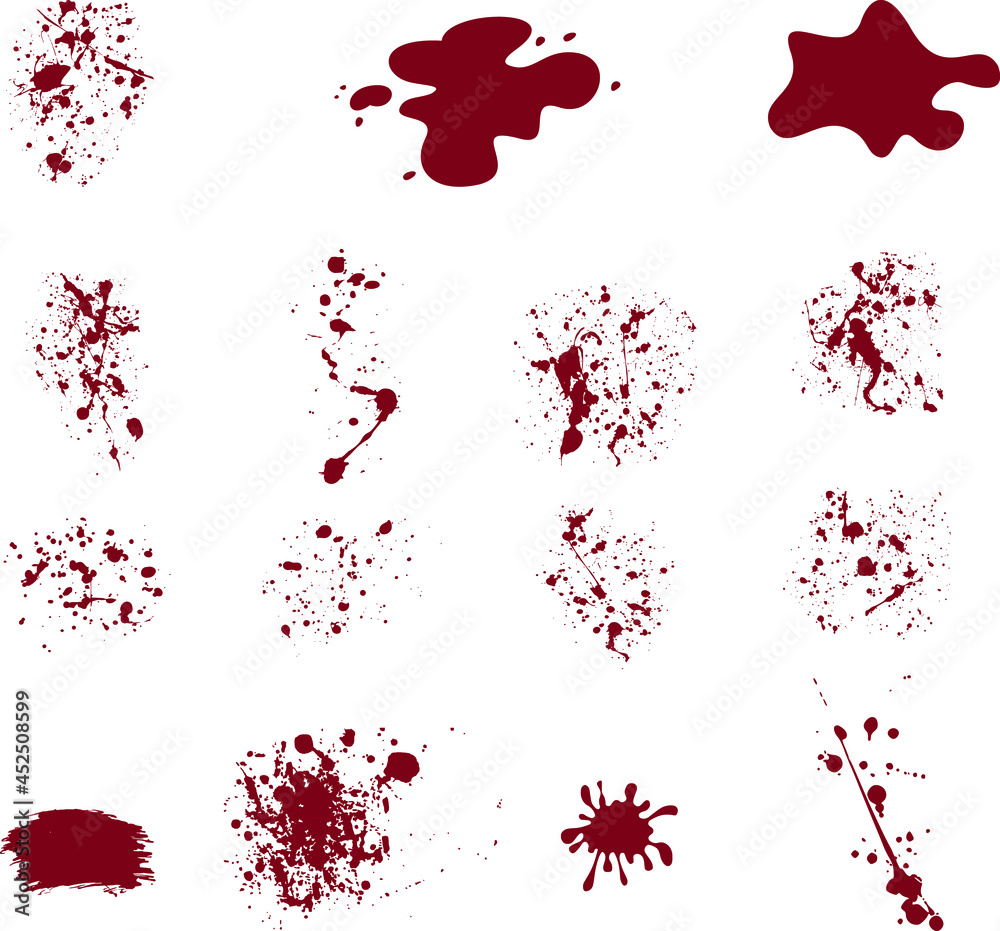 set of blood splashes set of blood splashes