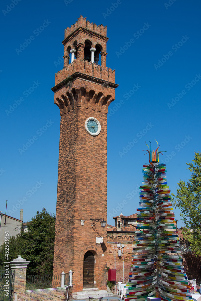 Bell Tower in Murano Venice,Italy,2019,march