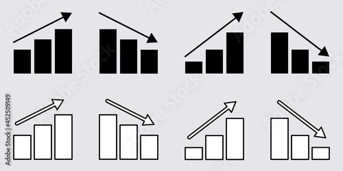 グラフ　矢印　白黒　セット