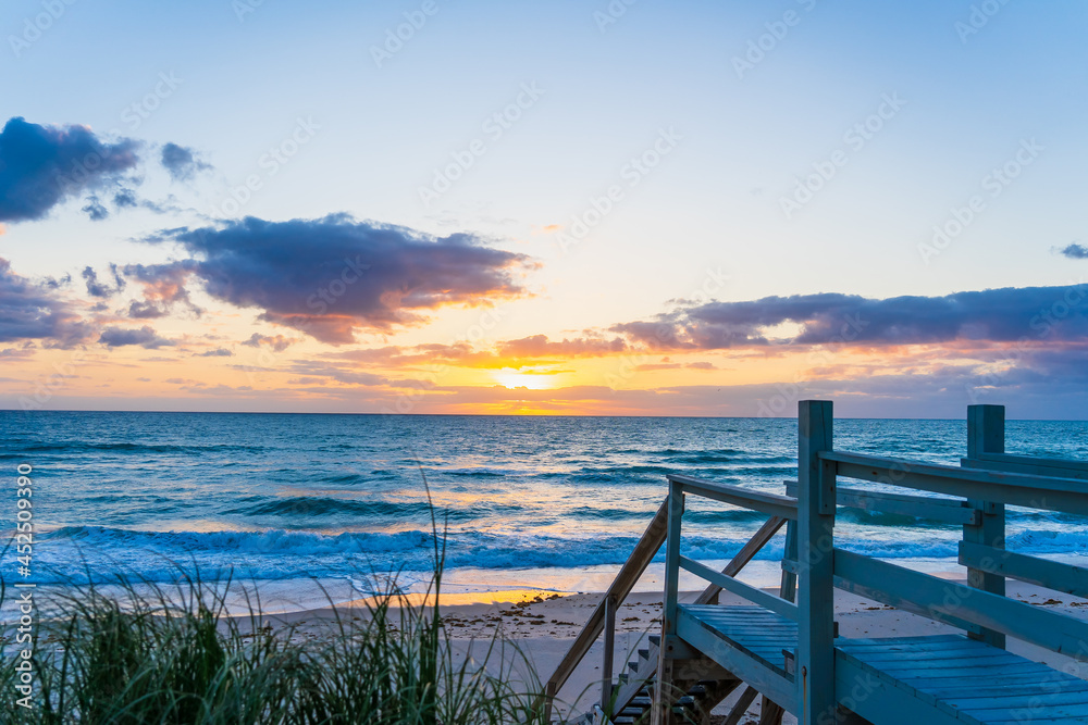 Dramatic ocean sunrise view from the veranda of a private home in Melbourne Beach, Florida