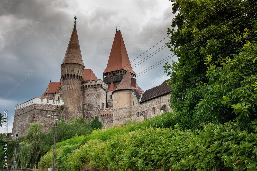 ROMANIA , Corvin Castle, Hunyadi Castle or Hunedoara Castle, july 2021 , Transylvania,