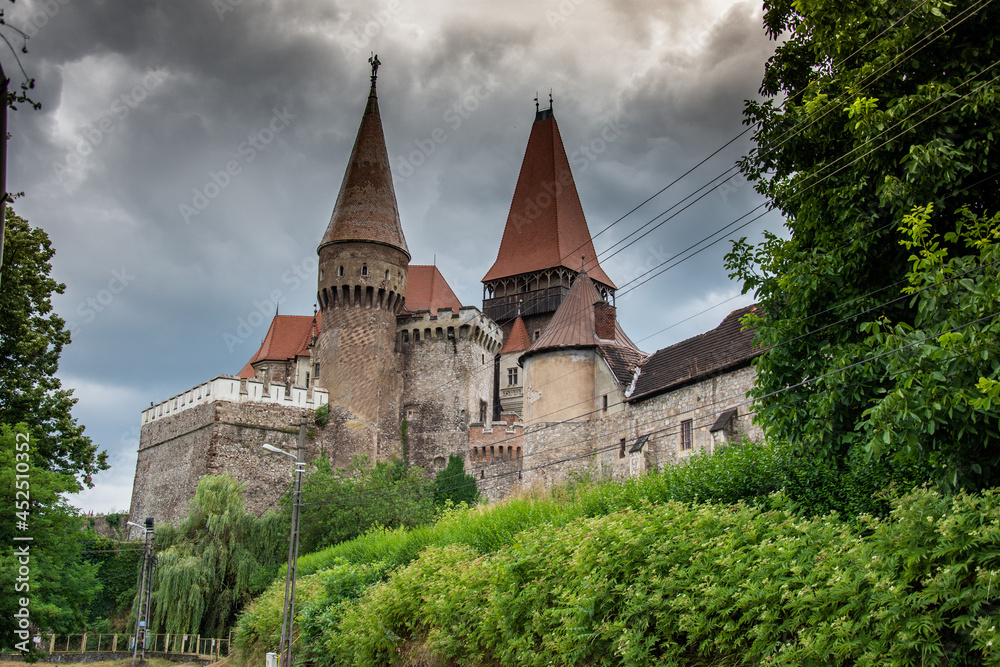 ROMANIA , Corvin Castle, Hunyadi Castle or Hunedoara Castle, july 2021 , Transylvania,