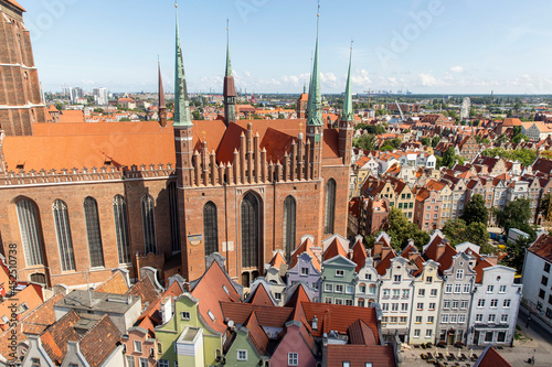Poland. Gdansk. The old quarters of Gdansk. The Church of St. Mary.