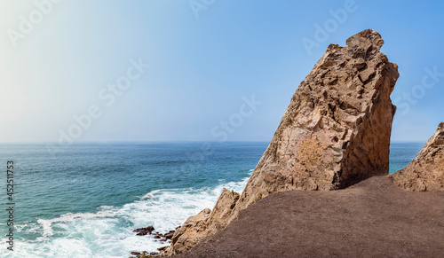 Wide view of the Pacific Ocean on a summer bight day