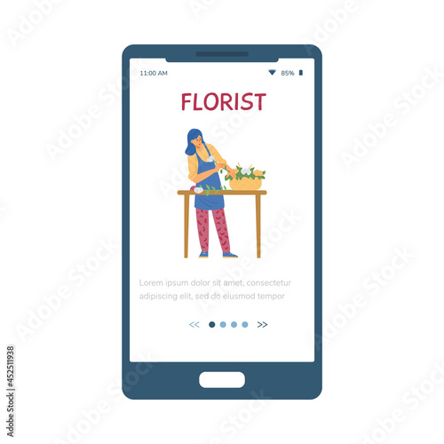 Mobile phone app for flower shop or studio to sell of beautiful bouquets.