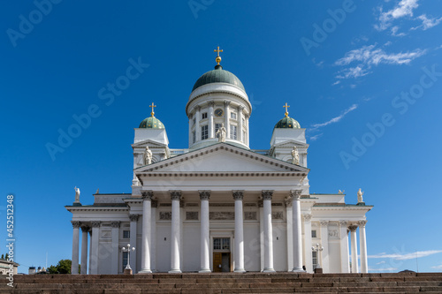 view of the Helsinki Cathedral in the historic city center