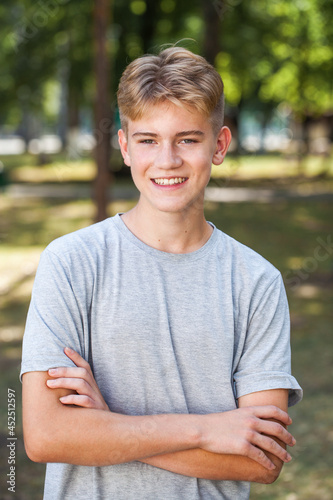 Close up portrait of a young blonde guy