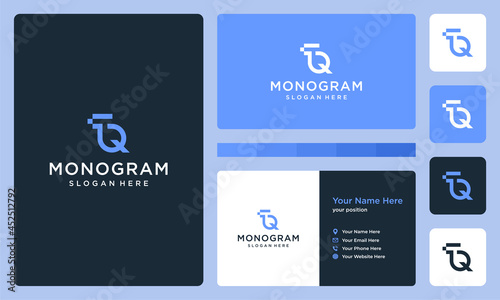 initials letter TQ monogram logo collection. business card design