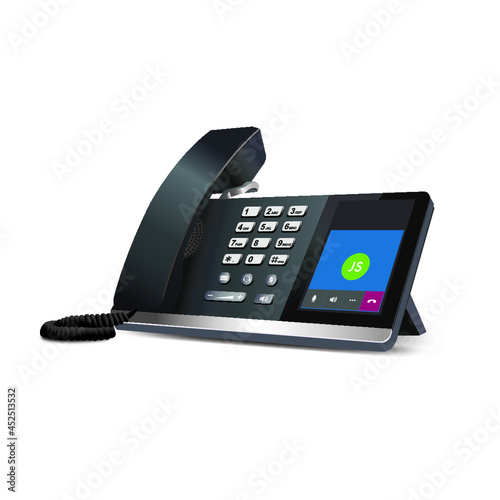 VoIP phone - vector drawing, illustration on white isolated background