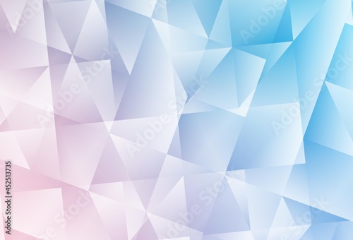 Light Pink, Blue vector triangle mosaic background.