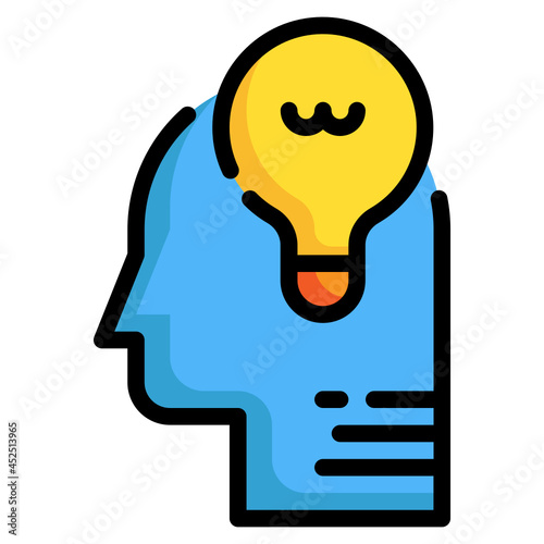 bulb learning knowledge filled outline icon