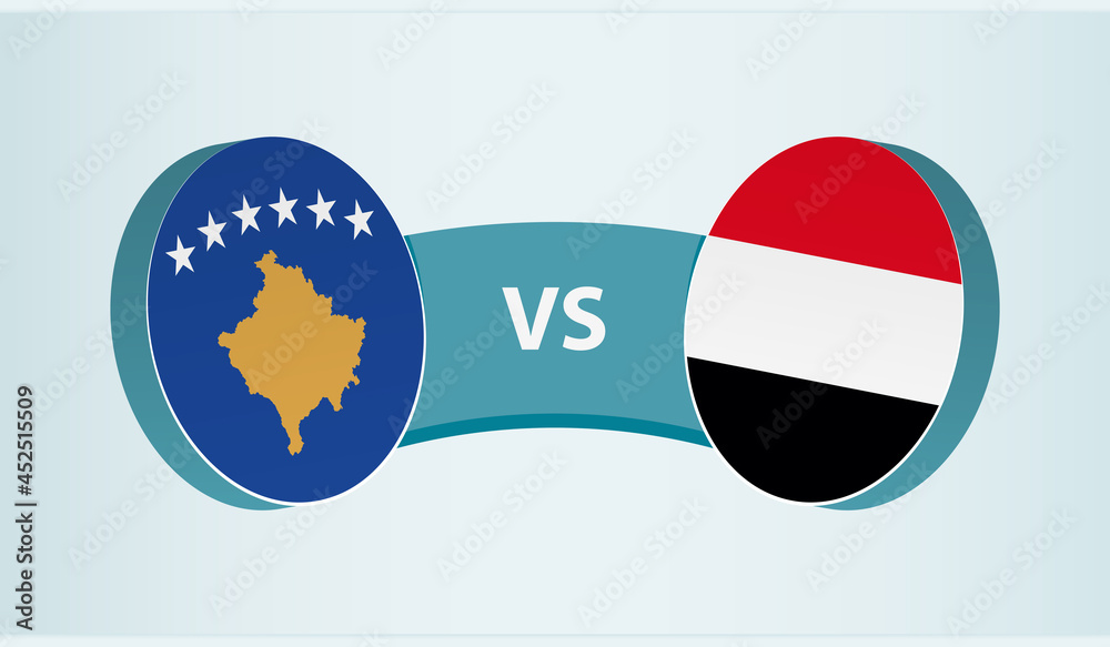 Kosovo versus Yemen, team sports competition concept. Kosovo versus Yemen, team sports competition concept.