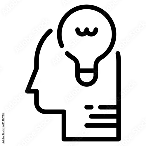 bulb learning knowledge simple line icon