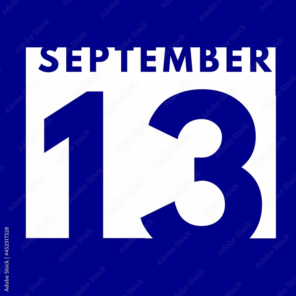 September 13 . flat modern daily calendar icon .date ,day, month .calendar for the month of September September 13 . flat modern daily calendar icon .date ,day, month .calendar for the month of September