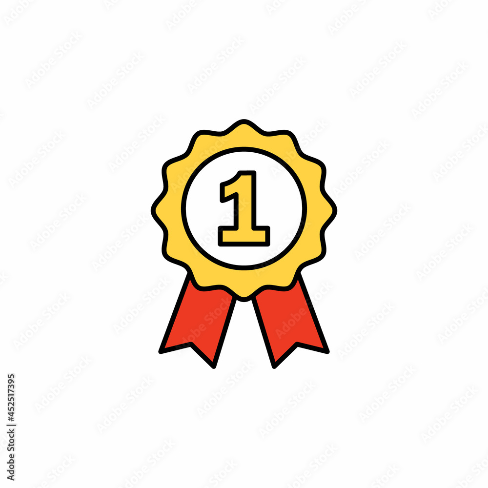 Award with 1, one icon Award with 1, one icon