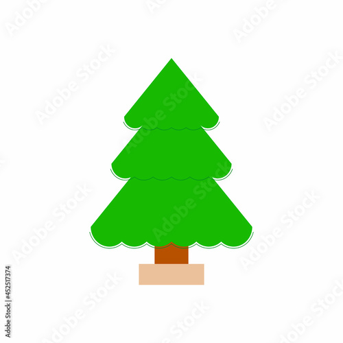 Green tree, Christmas tree vector icon